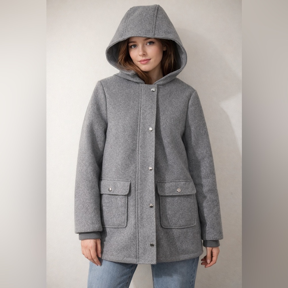 Primark Gray Hooded Coat